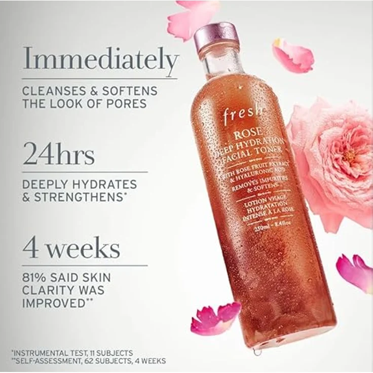 fresh Rose Deep Hydration Facial Toner, 400 ml, feuchtigkeitsspendendes Blütenwasser für Damen – Bild 3