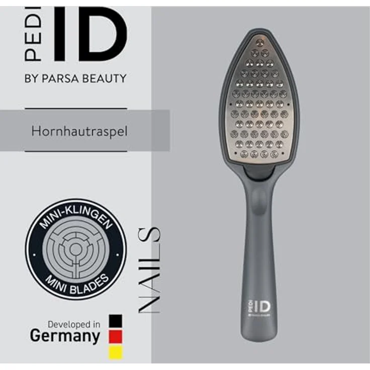 PARSA BEAUTY Hornhautraspel für glatte Füße, professioneller Edelstahl Hornhautentferner mit ergonomischem Design für sanfte Fußpflege – Bild 2