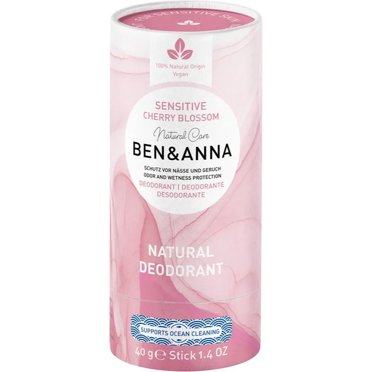 BEN&ANNA Sensitive Cherry Blossom Deo-Stick, vegan, 40 g, hautfreundlich, langanhaltender Schutz gegen Körpergeruch
