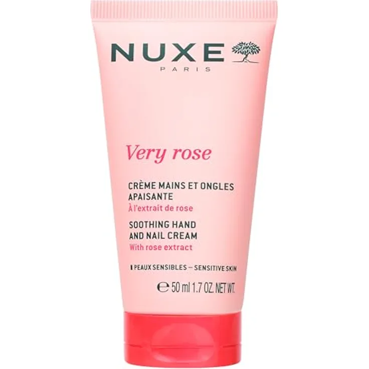Nuxe Very Rose Soothing Hand & Nail Cream, beruhigende Handcreme für Damen, 50 ml, mit Rosennoten und seidiger Textur
