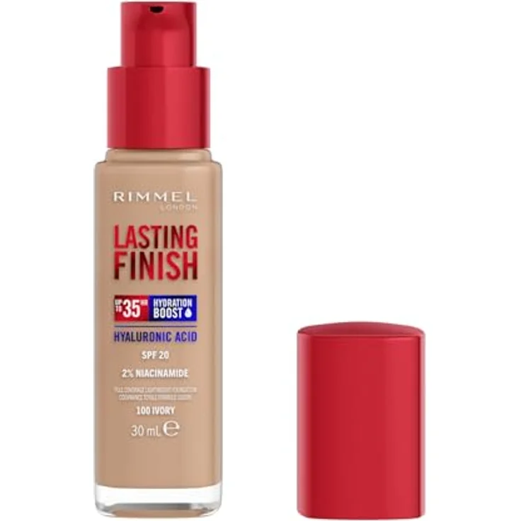 Rimmel London Lasting Finish 35h, stark feuchtigkeitsspendender und langanhaltender Make-up mit SPF20, Farbe 050 Fair Porcelain, 30 ml – Bild 1
