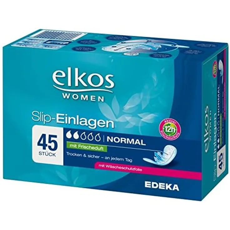 Elkos Slipeinlagen Normal – zuverlässiger Schutz, hautfreundlich & atmungsaktiv, ideal für den Alltag, 45 Stück