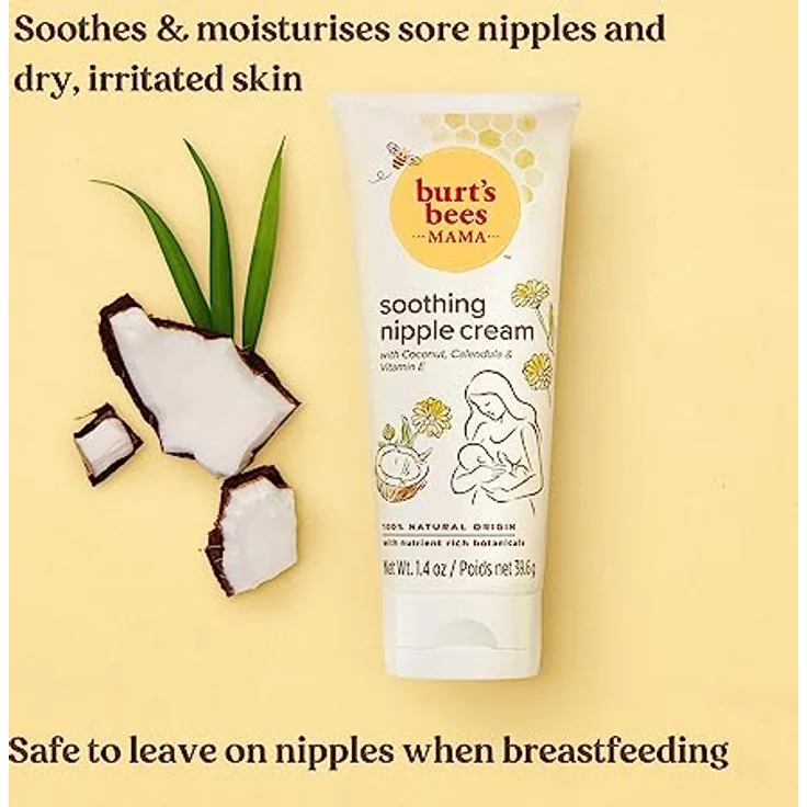 Burt's Bees® Mama Beruhigende Creme für die Brustwarzen mit Kokosnuss, Calendula und Vitamin E, 100 % natürlichen Ursprungs, 1,4 Unzen – Bild 2