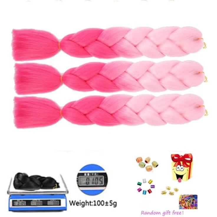 Shangxiu Jumbo Braids Extensions, 3er Pack, 24 Zoll, Yaki Textur, hitzebeständig, für Box Zöpfe und Senegalese Twist – Bild 5