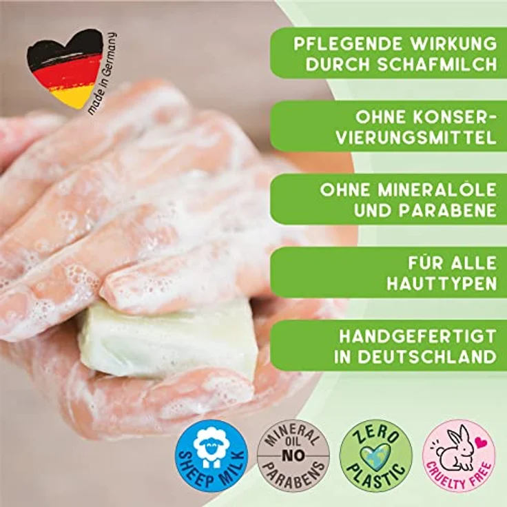 MY SOAP Schafmilchseife, Natural by accentra, handgefertigte Schafmilchseife MY SOAP in Papierschachtel, 100g, Motiv/Duft: Aloe Vera – Bild 5