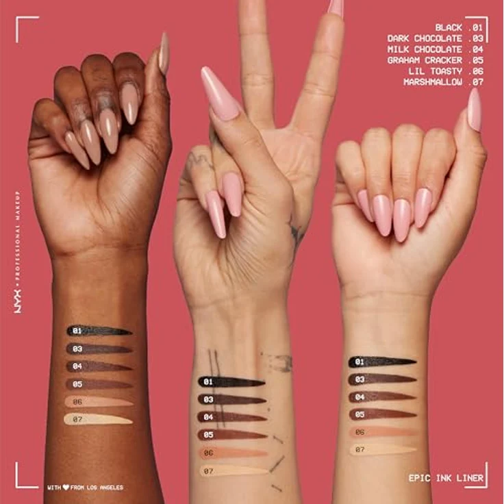 NYX Professional Makeup Epic Ink Liner, Eyeliner 1 ml, präziser, wasserfester und veganer Lidstrich in DARK CHOCOLATE – Bild 3