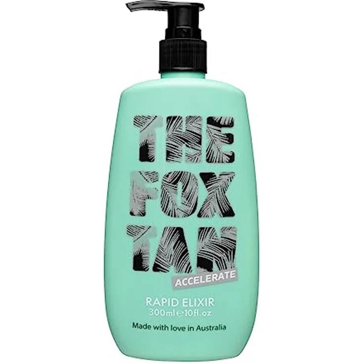 The Fox Tan - Rapid Tanning Elixir - Bräunungsbeschleuniger ohne Selbstbräuner, LotionVegan Alle für Gesicht und Körper, für Sonne und Solarium, 300 ml, Yellow