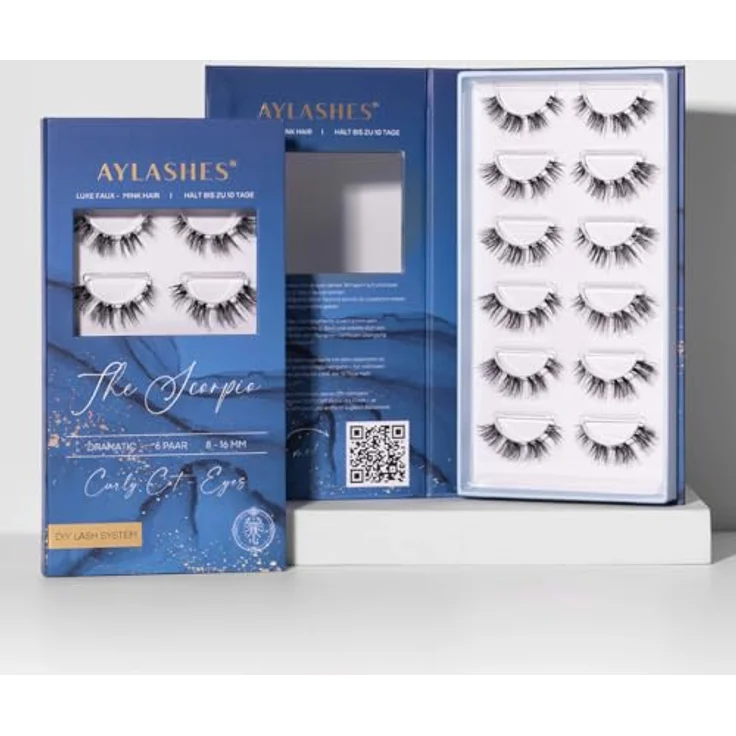 AYLASHES Limited Edition The Scorpio DIY Wimpernextensions, 6 Paar mit C-Curl, Cat-Eye-Look, bis zu 7 Tage Halt – Bild 2