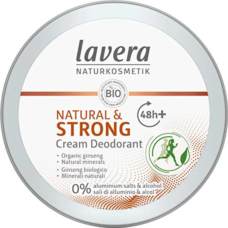 lavera Deo Creme NATURAL & STRONG 48+ h - 50ml, vegan, ohne Aluminium - mit Bio-Ginseng und natürlichen Mineralien