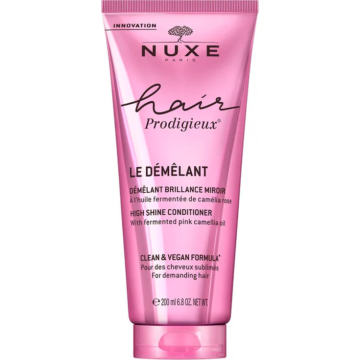 NUXE Hair Prodigieux High Shine Conditioner, 200 ml, silikonfreier Glanz-Conditioner mit fermentiertem Öl aus rosa Kamelie