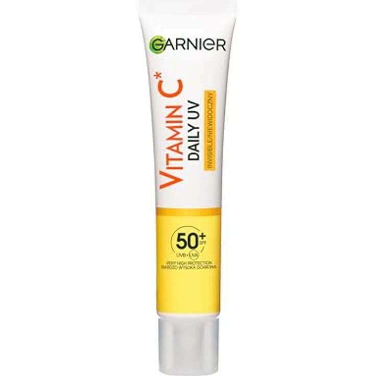 Garnier Vitamin C Tagesleuchtfluid mit SPF50+, 40ml - Feuchtigkeitsspendende Gesichtscreme mit Mineralpigmenten für strahlenden Glow – Bild 1