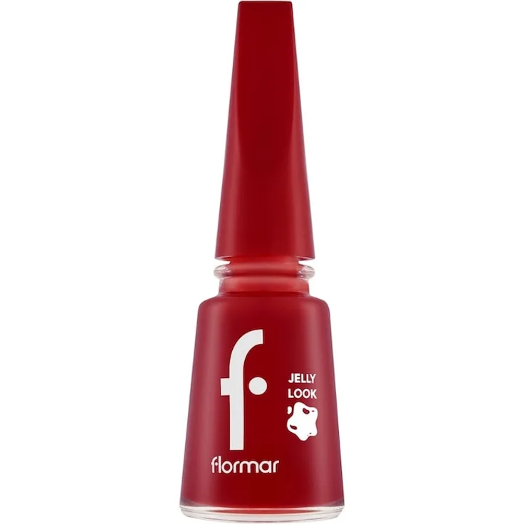 Flormar Jelly Look Nail Enamel, Nagellack 11 ml in Fire Red mit glänzendem Gel-Effekt