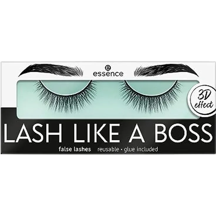 essence LASH LIKE A BOSS false lashes, künstliche Wimpern, Nr. 04, Schwarz, langanhaltend, volumengebend, vegan, ohne Mikroplastikpartikel, Nanopartikel frei, ohne Parfüm, 1er Pack (1pair)