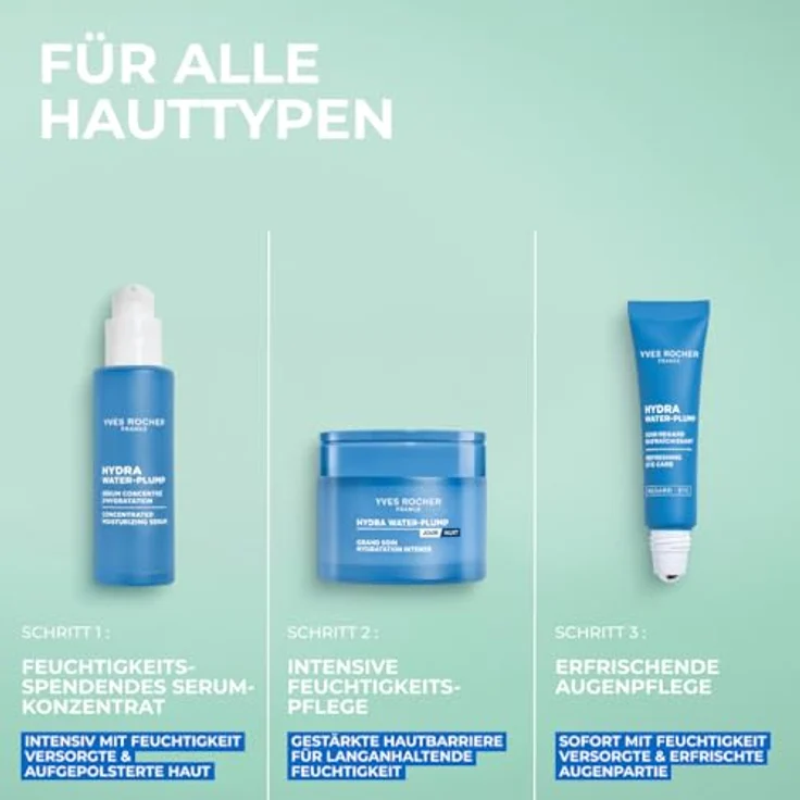 Yves Rocher Hydra Water-Plump Augenpflege, erfrischend mit Cryo-Effekt, Edulis & Hyaluronsäure, für alle Hauttypen, 15 ml – Bild 5