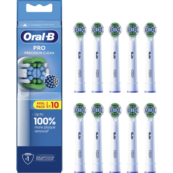 Oral-B Pro Precision Clean Ersatzbürsten, 10 Stück, weiß, für elektrische Zahnbürsten mit optimaler Plaque-Entfernung und indikativer Filamentfarbwechsel