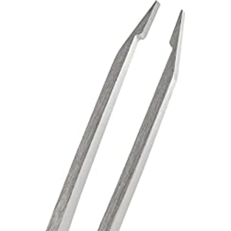 REMOS Augenbrauenpinzette, Edelstahl mit gerader Spitze 9.5 cm, satin, inkl. Schutzetui – Bild 3