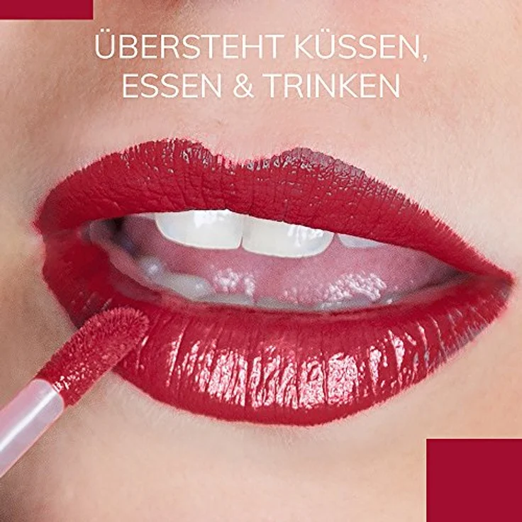 Manhattan Lips2Last Colour&Gloss, Lippenfarbe und Lipgloss in einem, langanhaltend und kussecht, Farbe Glam Red 45A, 1 x 8ml – Bild 3