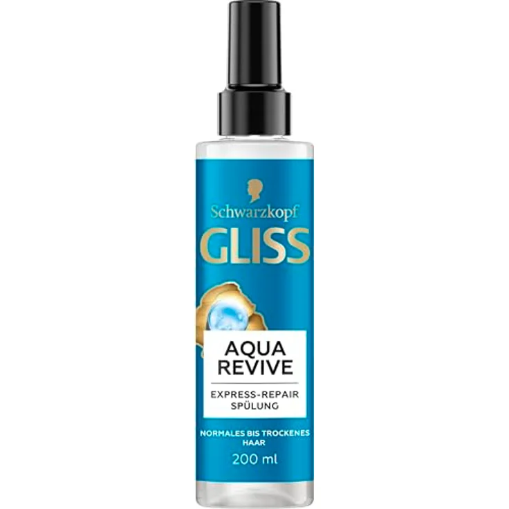 Gliss Express-Repair-Spülung Aqua Revive, Haarspülung mit 48 h Feuchtigkeit, Hitzeschutz bis 230 °C, 200 ml – Bild 1