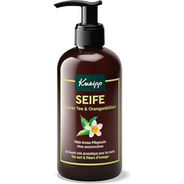 Kneipp Flüssigseife, milde Aroma-Pflegeseife mit grünem Tee & Orangenblüten, 250 ml