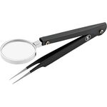 K-Pro Pinzette mit Lupe - Lupenpinzette zur Vergrößerung aus Edelstahl