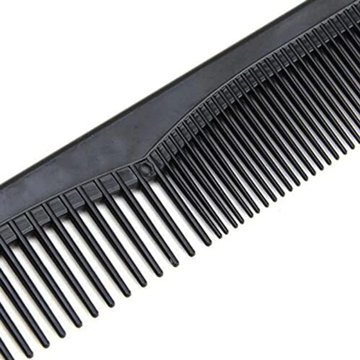 LINAERSHAO 19cm Styling Kamm, bruchfester, antistatischer Carbon-Kamm für Männer mit breiten und feinen Zähnen, schwarz – Bild 3