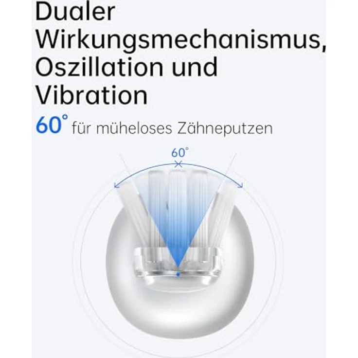 Laifen Wave elektrische Zahnbürste, 66.000 Vibrationen/Minute, IPX7 wasserdicht, 3 Bürstenköpfe, wiederaufladbar (Edelstahl) – Bild 2