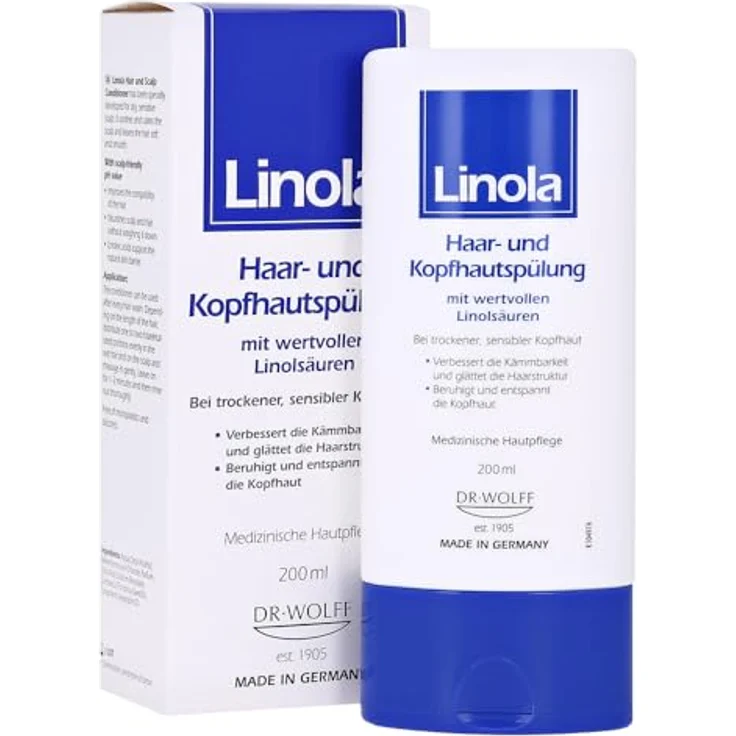 Linola Haar- und Kopfhautspülung 200ml, pflegender Conditioner für gesunde Haare – Bild 1