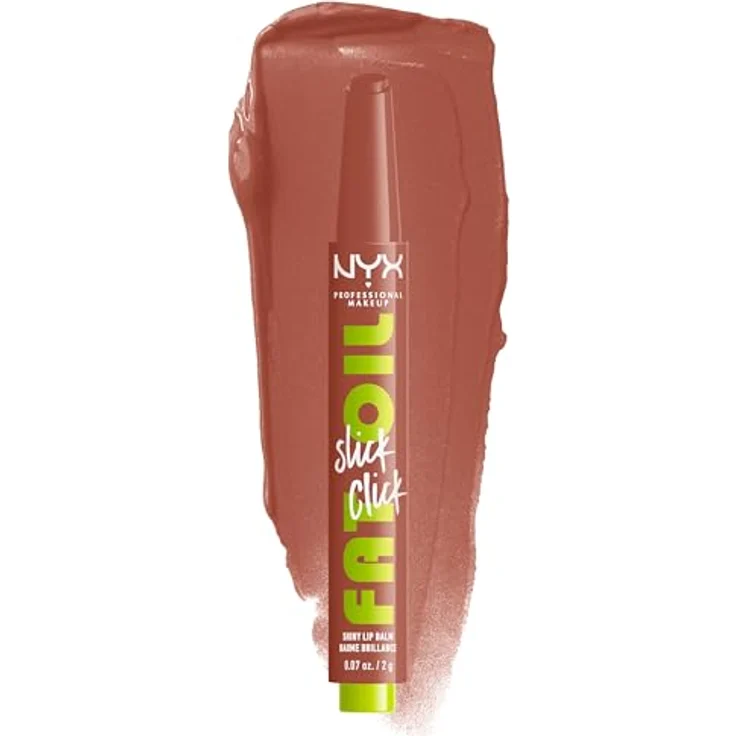 NYX Professional Makeup Fat Oil Slick Click, tönender Lippenbalsam mit hochglänzender Pflege, Farbton Verified, 2 g – Bild 1