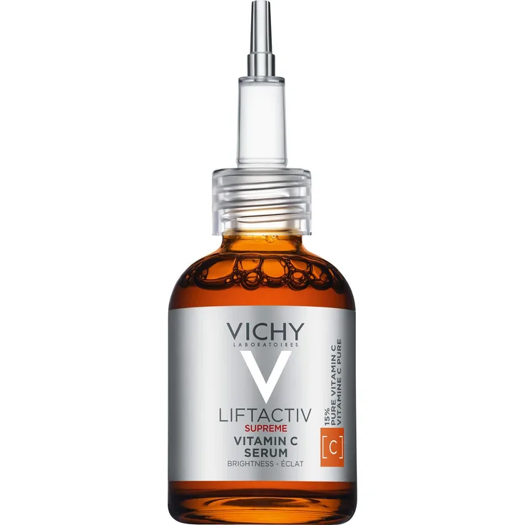 Vichy Liftactiv Supreme Vitamin C, Gesichtsserum mit 15% reinem Vitamin C, 24-Stunden Feuchtigkeitspflege für alle Hauttypen, 20 ml