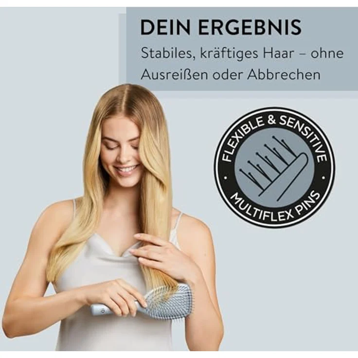 PARSA Beauty Hair ID Anti-Haarverlust Haarbürste – Extra weiche Borsten verhindern Haarbruch, 50% recycelter Kunststoff, blau – Bild 5
