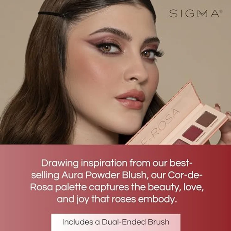 Sigma Beauty Cor-de-Rosa Lidschattenpalette, 7,56 g, vegane Farben mit schimmernd-mattem Effekt für vielseitige Make-up-Looks – Bild 7