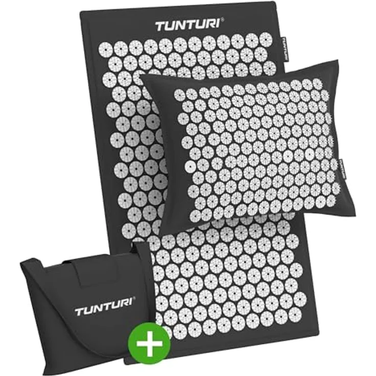 Tunturi Spikermatte Pro mit Kissen – Akupressur- und Meditationsmatte zur Schmerzlinderung und Steigerung der Energie, hautfreundliche Materialien