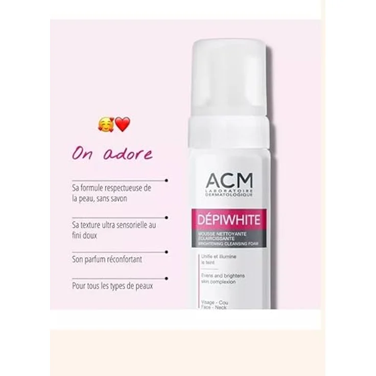 ACM Dépiwhite S Reinigungsschaum, 200 ml, Gesichtsreinigung gegen dunkle Flecken, unparfümiert und seifenfrei – Bild 2