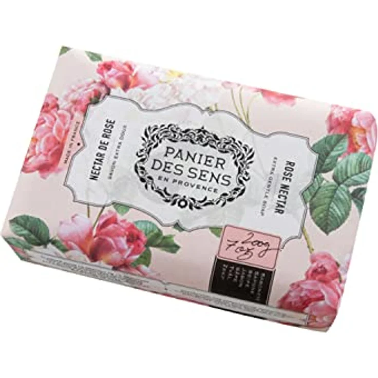 Panier des Sens Seifenstück Rosennektar, Hand- und Körperseife mit Shea-Öl, 97% natürliche Inhaltsstoffe, 2x200g, Französisch, für Damen und Herren – Bild 4