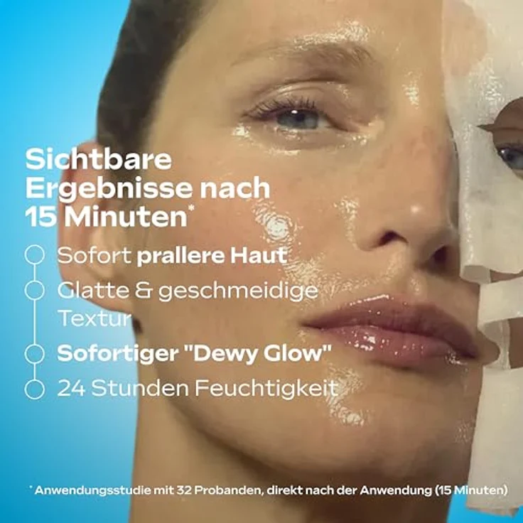 Weleda Bio Exo Boost Hydrobounce Tuchmaske, Gesichtsmaske mit Hyaluronsäure und EXOSOMES PEPTIDES TECHNOLOGY für Feuchtigkeitsboost und strahlenden Glow, 20ml, vegan – Bild 3