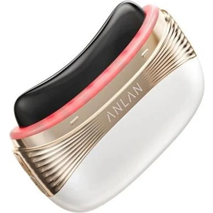 Anlan 02-AGSY53-02A, 2-in-1 Gesicht und Kopf-Massager mit Jade- und Edelstahlkopf, kabellos