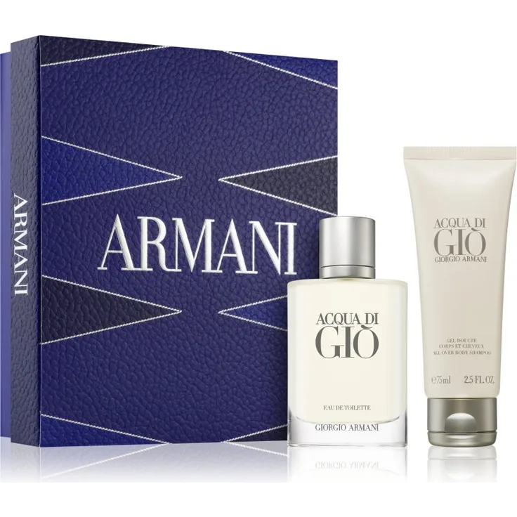 Armani Acqua di Giò Geschenkset für Herren, Eau de Toilette 50 ml und Duschgel 75 ml, aquatischer und holziger Duft