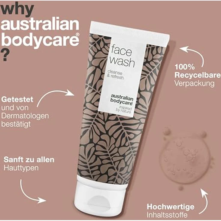 Australian Bodycare Face Wash 200ml | Anti Pickel Gesichtswaschgel für Männer & Frauen | Gesichtsreinigung mit natürlichem Teebaumöl bei unreiner Haut | Auch zur täglichen Pflege bei Akne – Bild 4