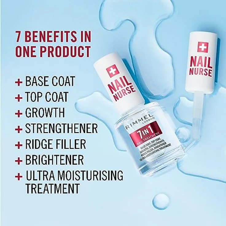 Rimmel Nail Nurse 7-in-1, Basis- und Decklack für Fingernägel mit langanhaltendem Glanz, 12 ml – Bild 3