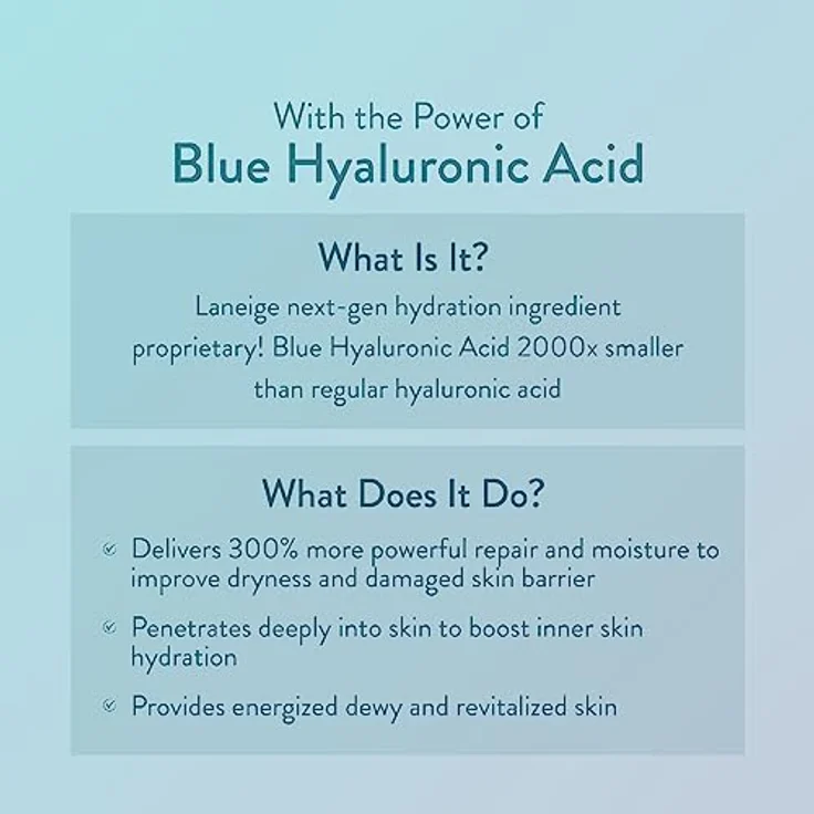Laneige Water Bank Blue Hyaluronic Eye Cream, Augencreme mit intensiver Feuchtigkeit gegen dunkle Ringe und Schwellungen – 0,8 oz – Bild 3