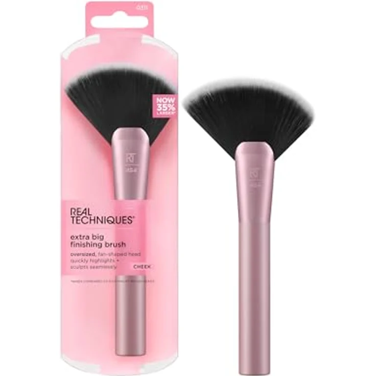 Real Techniques Extra Big Finishing Brush RT 454, Pinsel für die Wangen mit langen, feinen Borsten, vegan – Bild 1