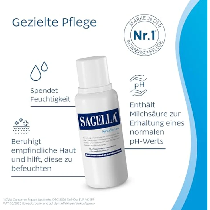 SAGELLA hydraserum Intimwaschlotion, 200 ml, sanft für sensible Haut bei Trockenheit im Intimbereich – Bild 4