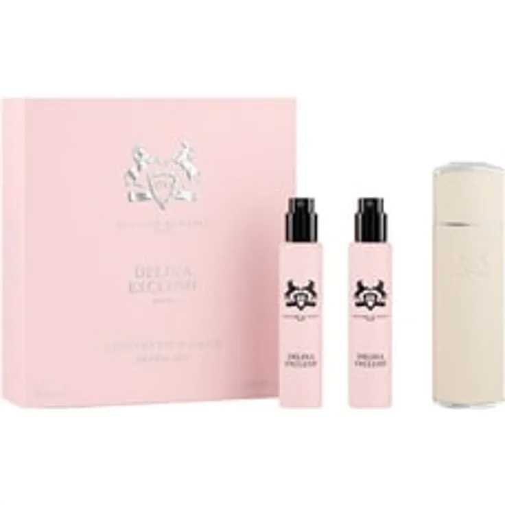 Parfums de Marly Delina Exclusif Travel Set, Unisex Duftset mit fruchtigen Noten, 3x10ml Nachfüllflakons