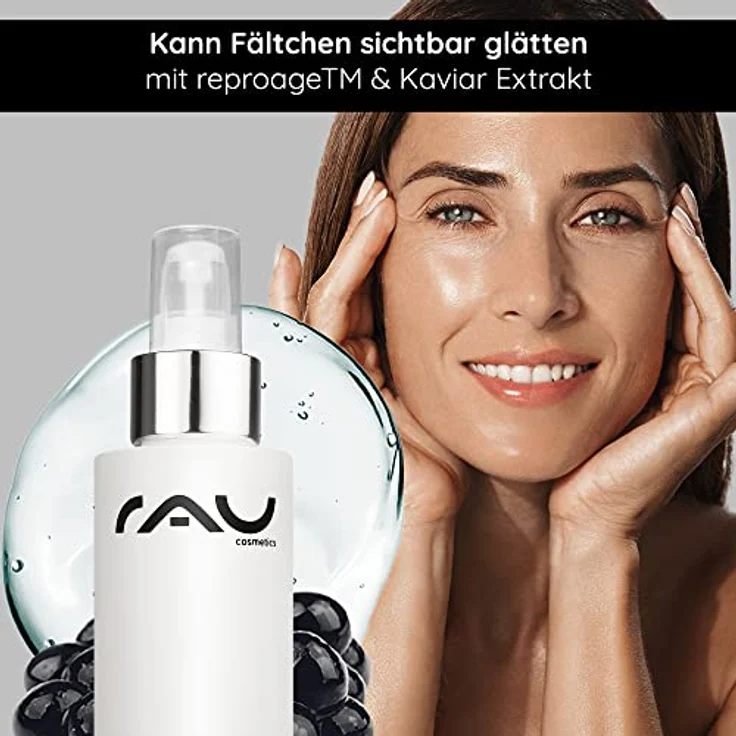 RAU Cosmetics Caviar Lifting Serum 100ml - Gesichtsserum & Tagespflege für trockene und reife Haut, mit reproageTM Peptid & Argireline – Bild 2