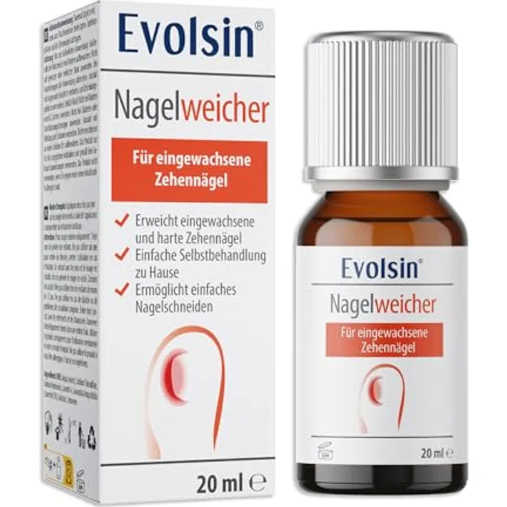 Evolsin Nagelweicher für eingewachsene Zehennägel, 20ml - Effektive Nagelpflege für sanfte Nagelbehandlung