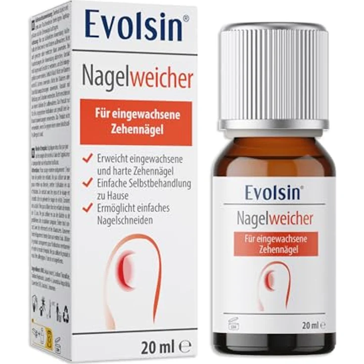 Evolsin Nagelweicher für eingewachsene Zehennägel, 20ml - Effektive Nagelpflege für sanfte Nagelbehandlung – Bild 1
