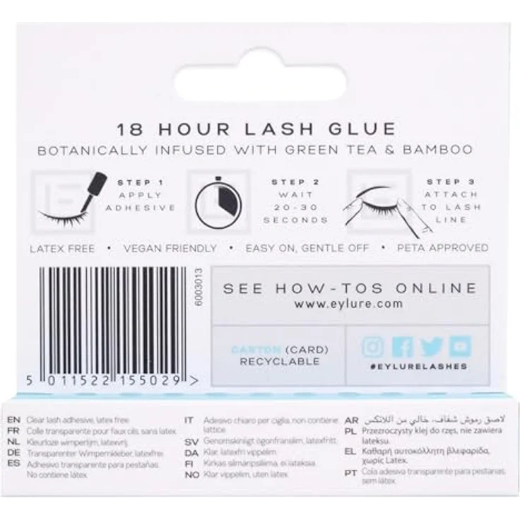 Eylure Wimpernkleber 18h Lash Glue - Acrylic (Clear) Künstliche Wimpern 4.5 ml – Bild 3