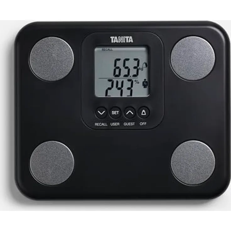 TANITA BC-730 Körper-Kompressionsmonitor, 9 Messungen, leicht und kompakt mit Reisetasche, Schwarz