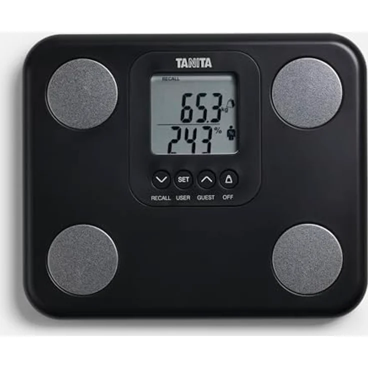 TANITA BC-730 Körper-Kompressionsmonitor, 9 Messungen, leicht und kompakt mit Reisetasche, Schwarz – Bild 1