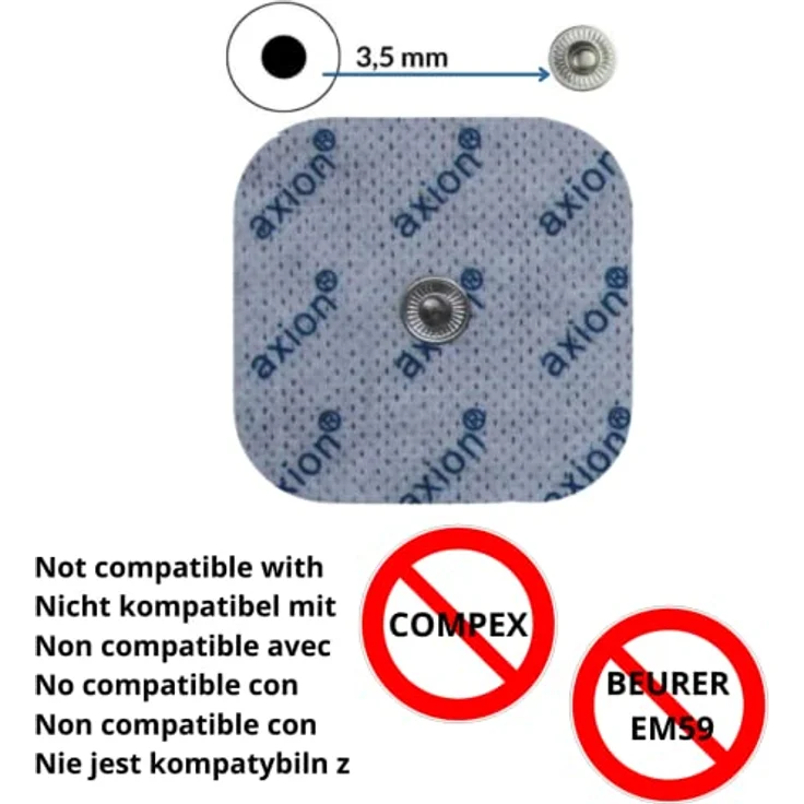 Axion Elektrodenpads 200x120mm, selbstklebende Rückenelektrode mit 3.5mm DK für TENS/EMS Geräte, medizinische Qualität – Bild 2